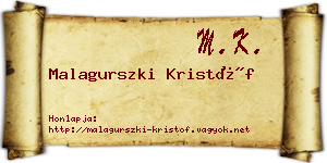 Malagurszki Kristóf névjegykártya